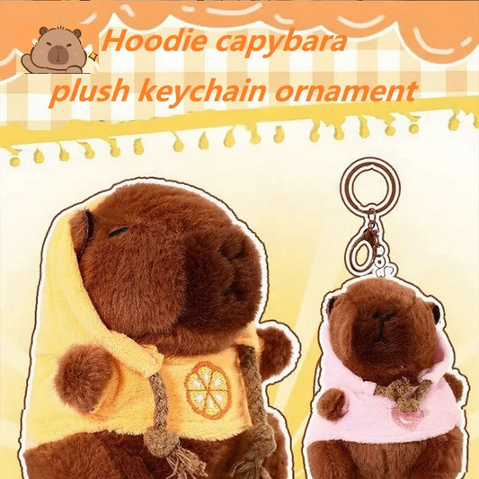 Charmanter Plüsch-Capybara Schlüsselanhänger in Kupfer für stylische Alltags-Accessoires