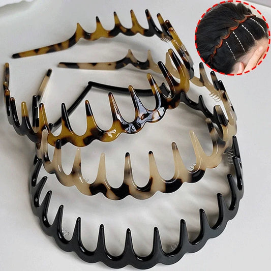 Gezahntes Wellen Stirnband für Damen Einfarbig Anti-Rutsch Haarschmuck