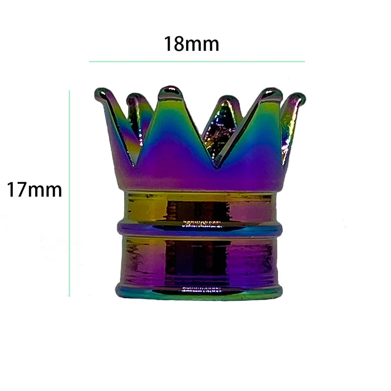 4er Set Aluminium Crown Reifenventilkappen Staubdicht für Auto Motorrad