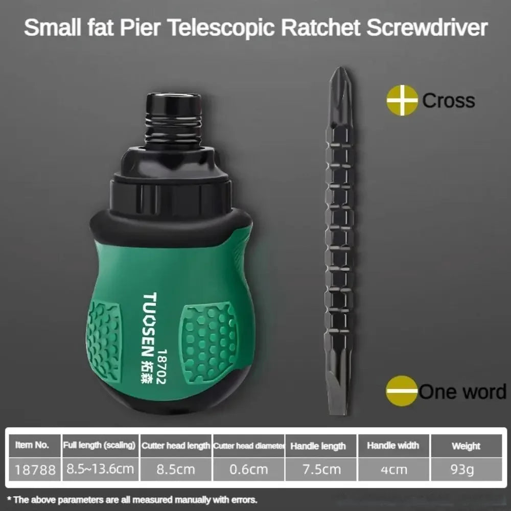 Ratsche Schraubendreher Set mit magnetischen Phillips Schlitz Bits