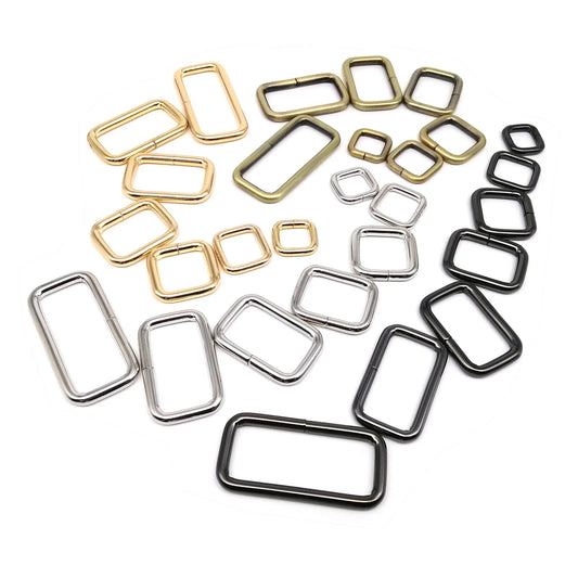 5er Set Metall Schnallen Rechteck Quadratisch O D Ring für Taschen Gürtel