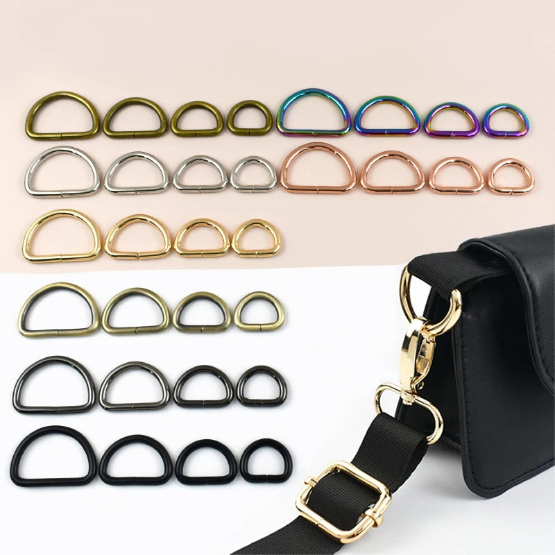 20-teiliges D-Ring Set Metall Schnallen in 7 Größen für Taschen Gürtel