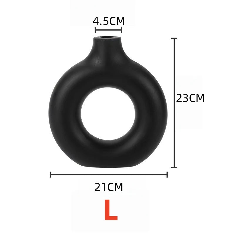 Moderne Reinweiße Donut Design Vase für stilvolle Tischdeko