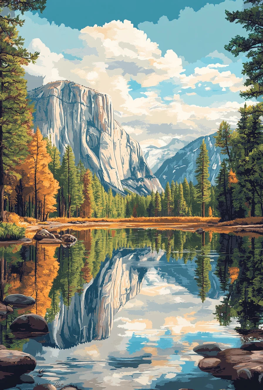 Leinwand Malen nach Zahlen Aquarell Landschaft DIY Ölgemälde 40x50 bis 60x75cm