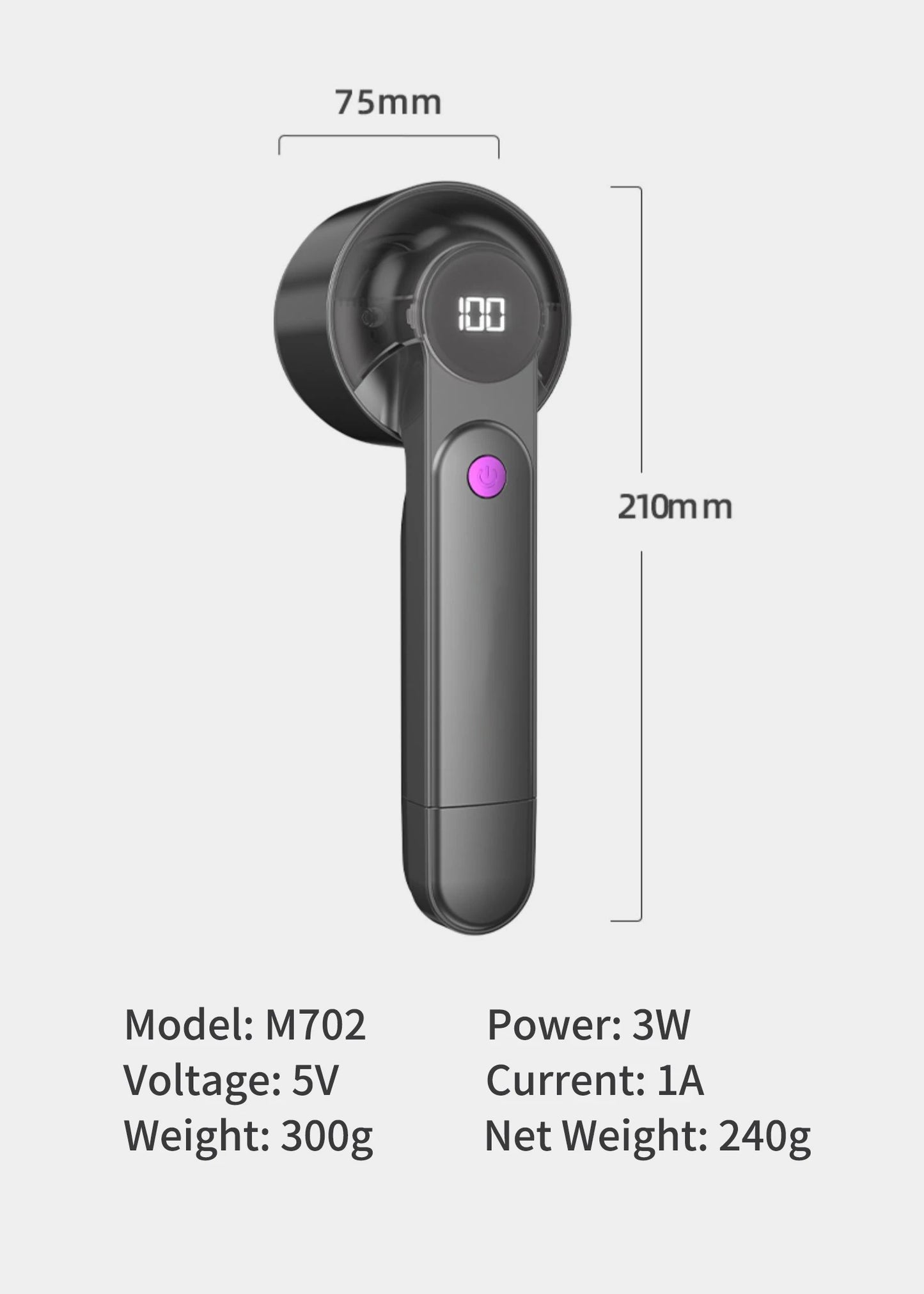 Elektrischer tragbarer Flusenentferner mit Akku und USB Ladung