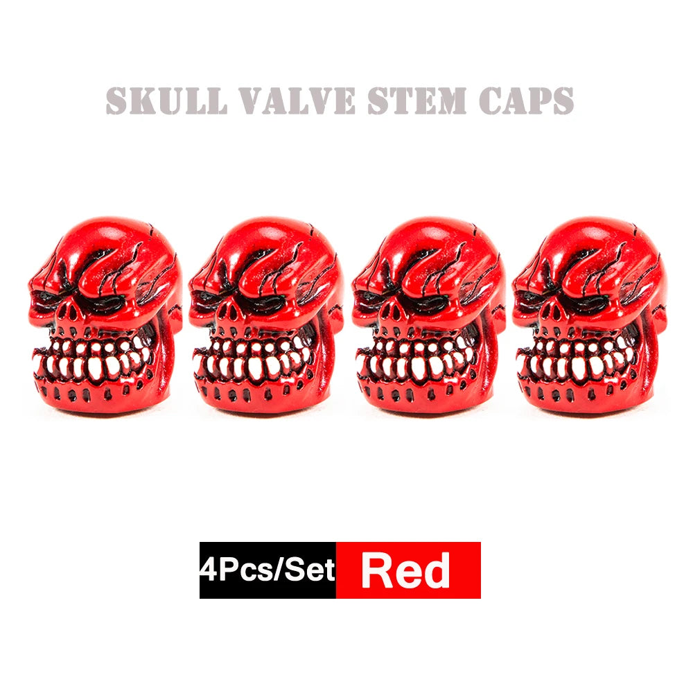 4er Set Totenkopf Ventilkappen Universal Staubdichte Reifenventilkappen