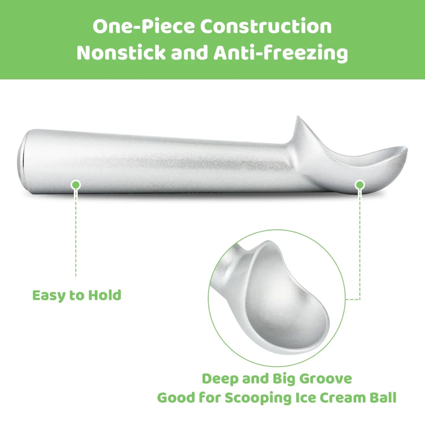 7 Zoll Aluminium Eisschaufel Leicht Langlebig Eisportionierer