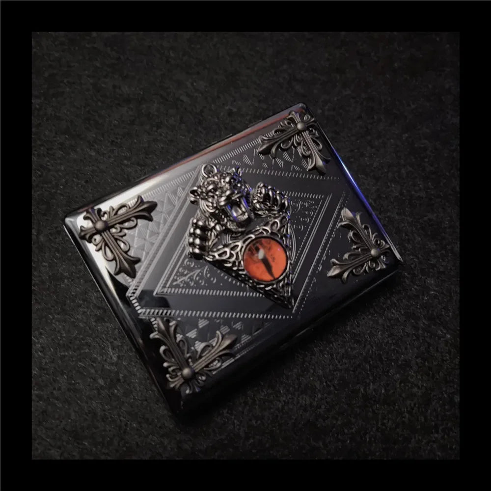 Robustes Metall Zigarettenetui für 20 Zigaretten mit Spiegeltechnik