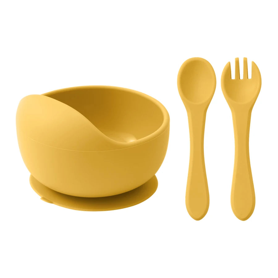 Baby Silikon Fütterungsset BPA frei mit Sauger Schüssel und Löffel