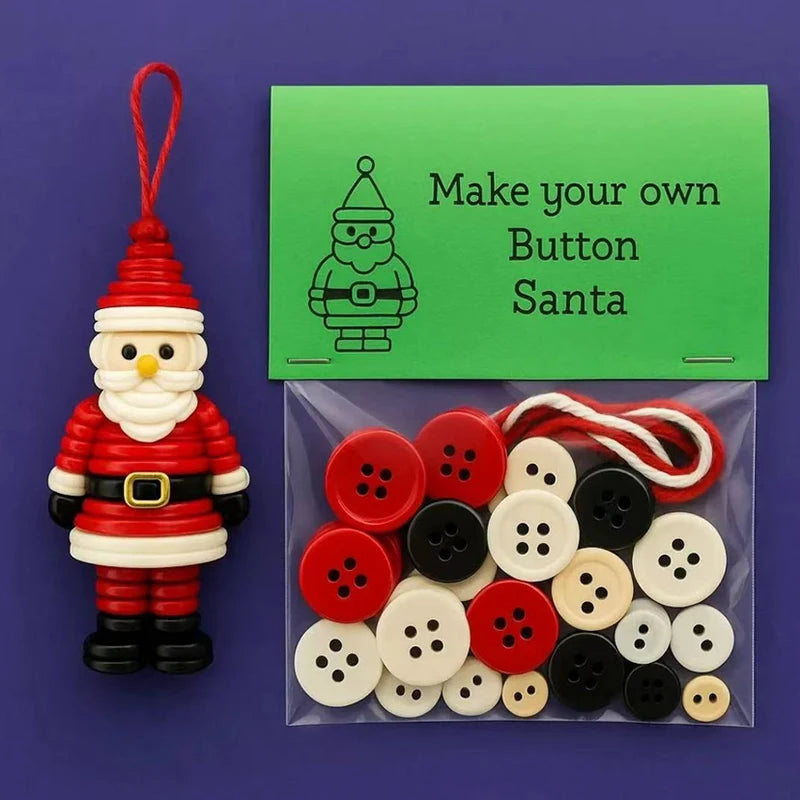 DIY Schneemann Button Ornament Kit mit Weihnachtsknopf und Hängedekor