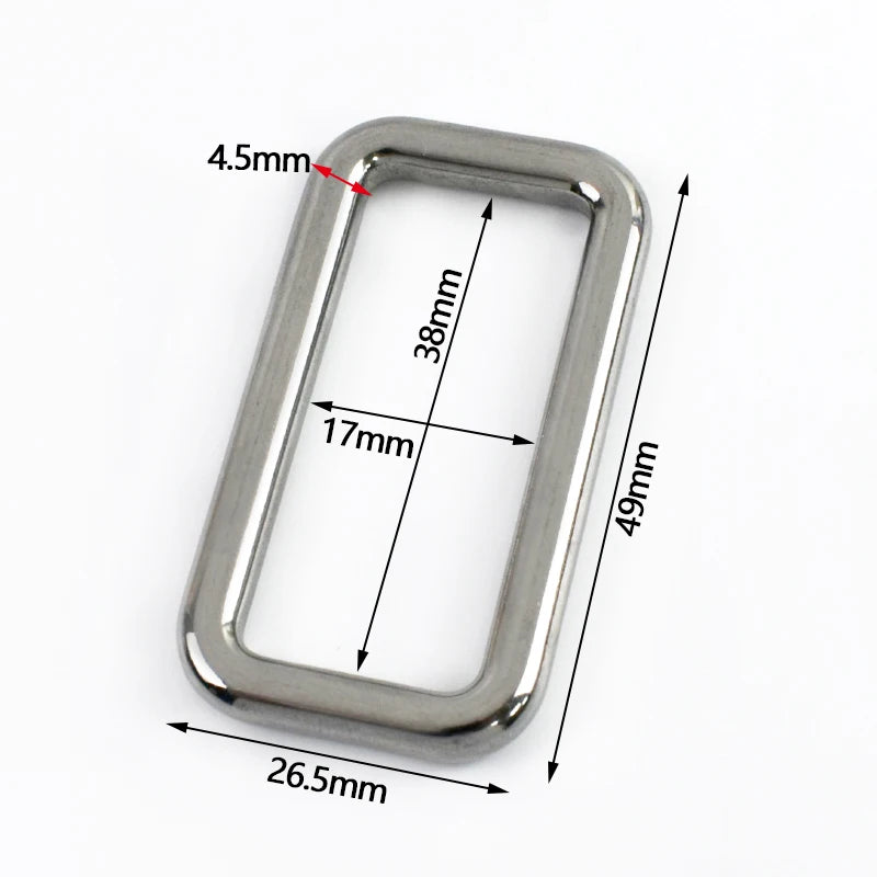 2 bis 10 Stück massive quadratische Ringschnallen aus Edelstahl 304