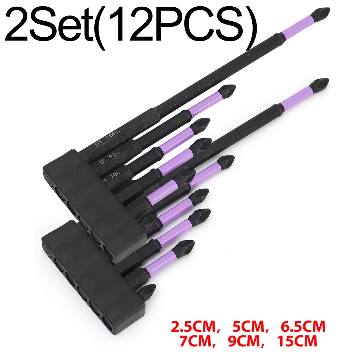 Magnetische Stoßfeste Phillips Bits Sets für Bohrmaschinen – Diverse Längen