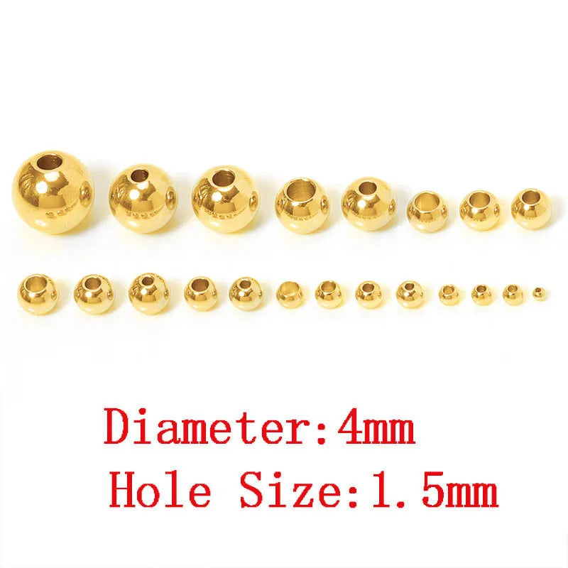 Edelstahl Gold Spacer Perlen Set 100 Stück Verschiedene Größen DIY