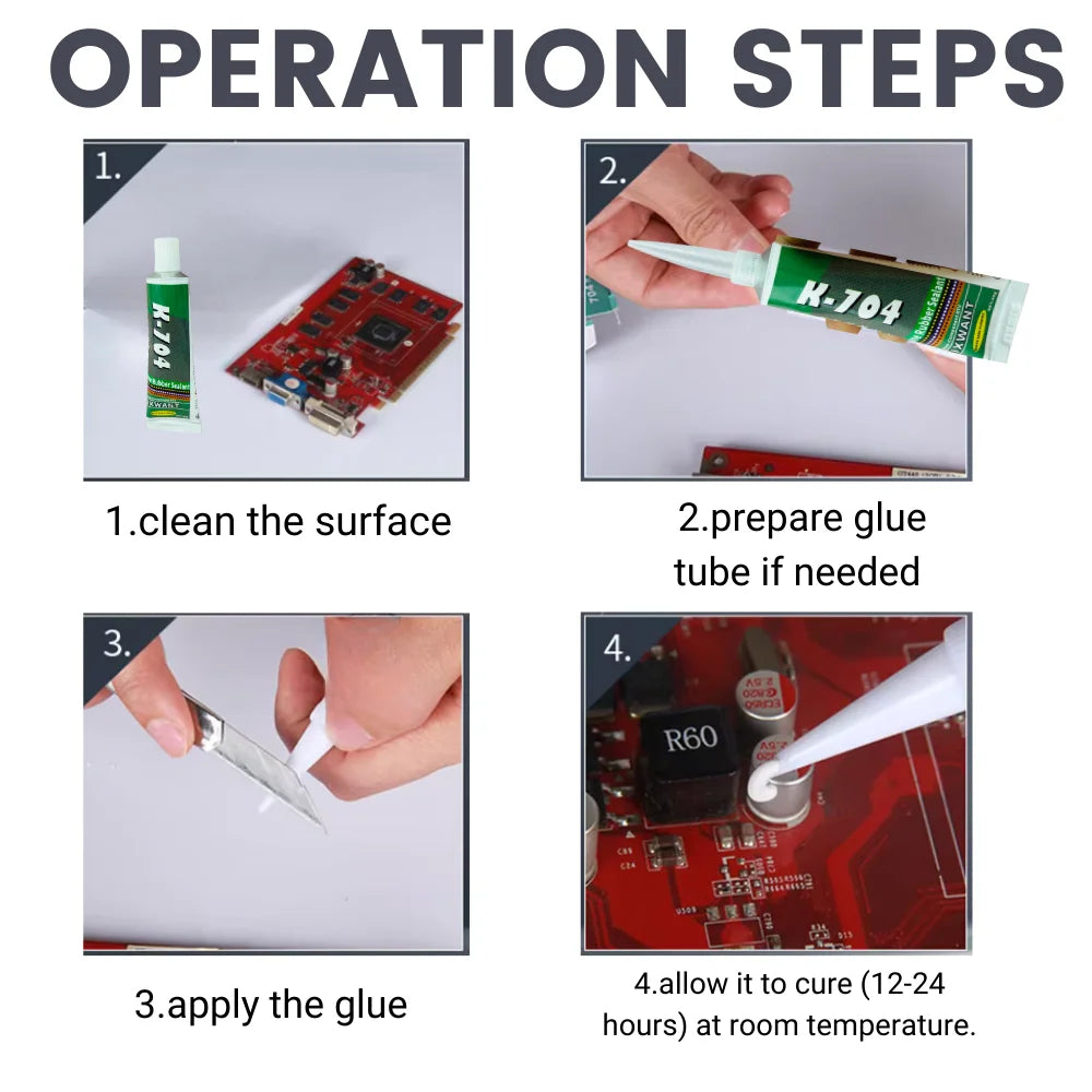Silikon Dichtungskleber 45g in Schwarz Weiß Transparent für Elektronik