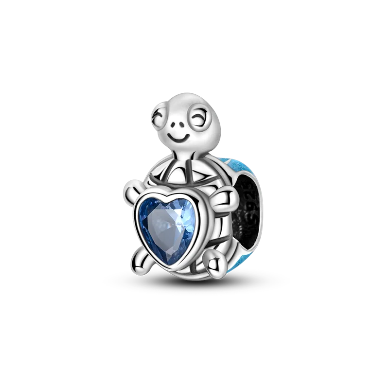 925 Sterling Silber Charm mit rosa Schmetterling - leuchtenden Glühwürmchen
