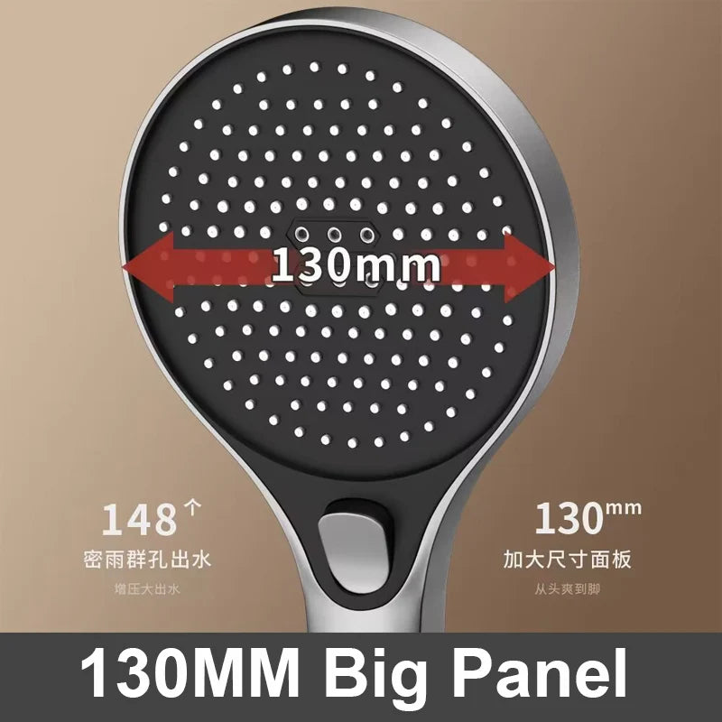 Hochdruck Duschkopf 13 cm mit 3 Modi aus ABS Plastik und Chrom