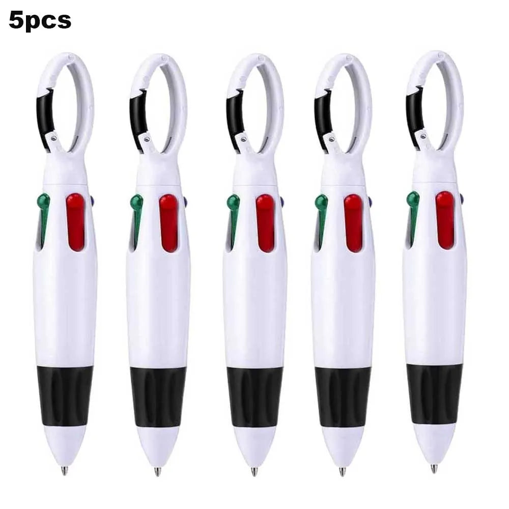 Einziehbare 4-in-1 Kugelschreiber mit Karabiner Clip Packung 4-12 Stück