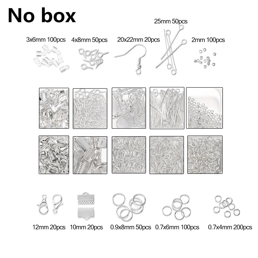 Schmuck Bastelset Karabiner Biegeringe Ohrhaken für DIY Projekte