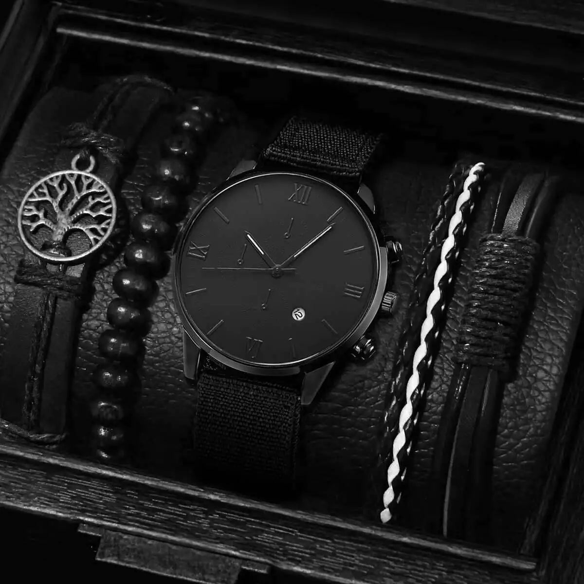 Männer Quarzuhr Set mit Armbändern Casual Mode Accessoire