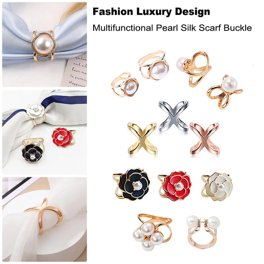Elegante Perlen-Schal Schnalle – Multifunktionales Accessoire für Damen aus Eisen