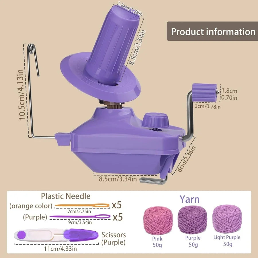 Handbetriebener Garnwickler mit Garnnadeln für Strickgarn ordentlich wickeln