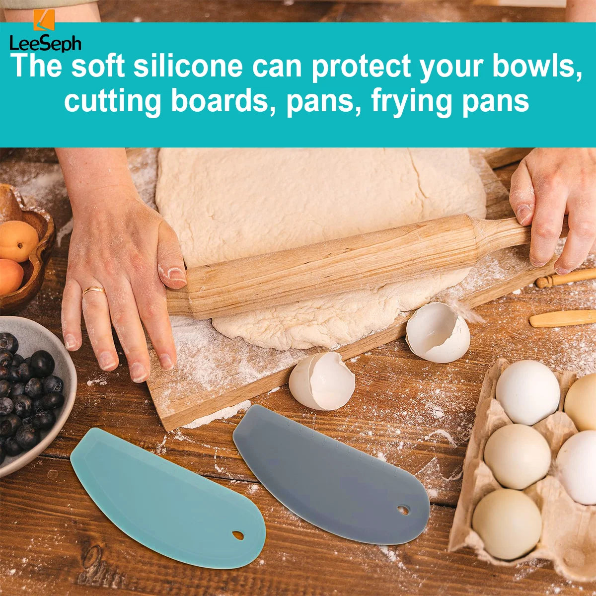 Flexibler Silikon Teigschaber: Schüsselschaber, Gebäckschneider Küche