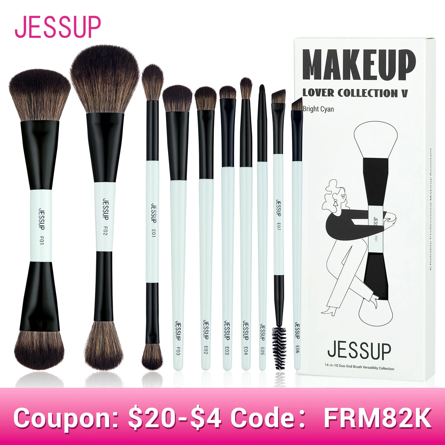 Jessup Make-up-Pinsel-Set für präzises Schminken-Yabubest - Home & More