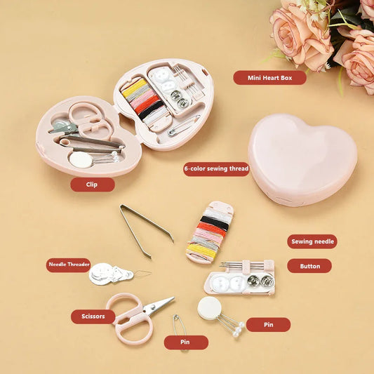 Tragbares Mini Nähset mit Schere Fingerhut und Nadel für Reisen