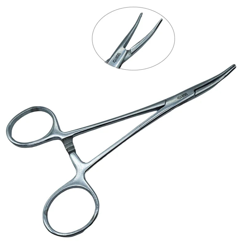 Präzise - Robust: 12,5cm Edelstahl Zange mit gebogener Spitze für Angeln - Hobby