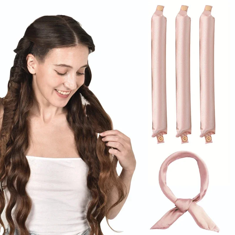 Hitzefreie Satin Lockenwickler für weiche Locken über Nacht – Verschiedene Sets