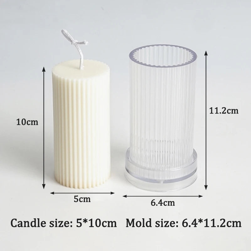 Geometrisch gestreifte Kerzenform aus Acryl Kunststoff DIY Zubehör