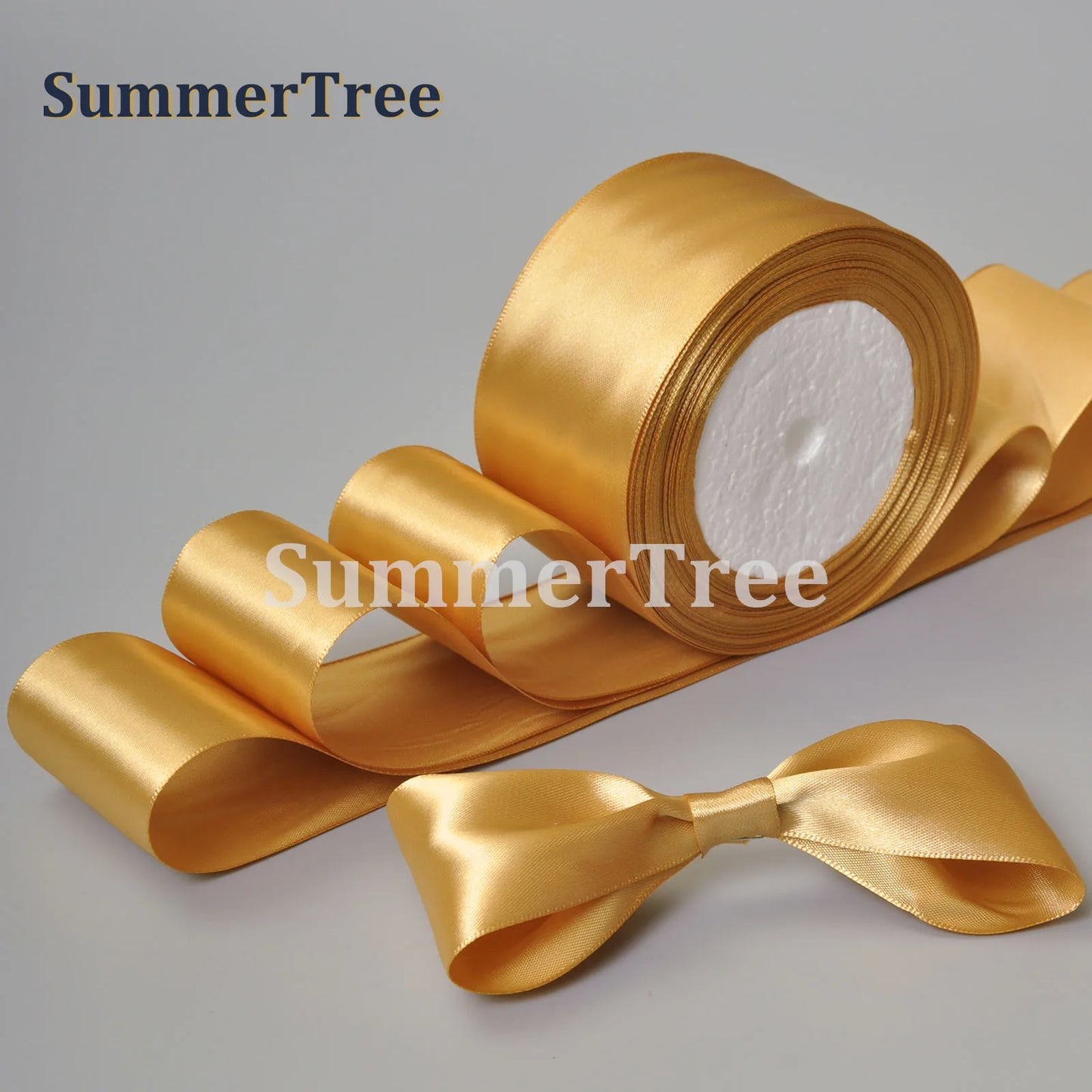Luxuriöses Goldenes Satinband 25 Yards, 6-50mm breit – Perfekt für DIY - Deko