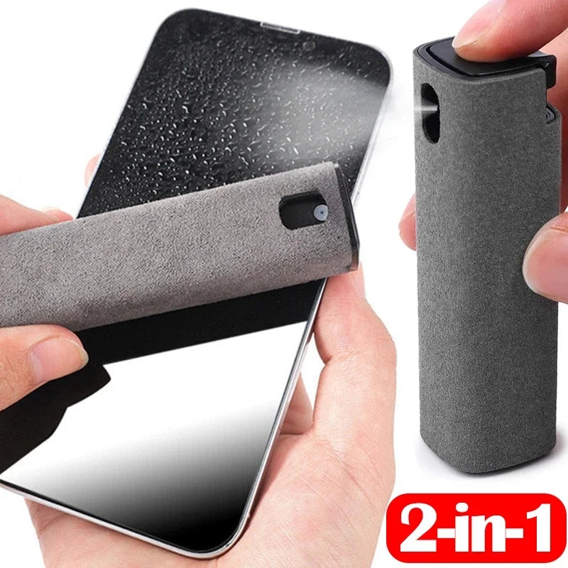 2in1 Mikrofaser Bildschirm Reiniger Set mit Spray für Telefon Tablet Brille