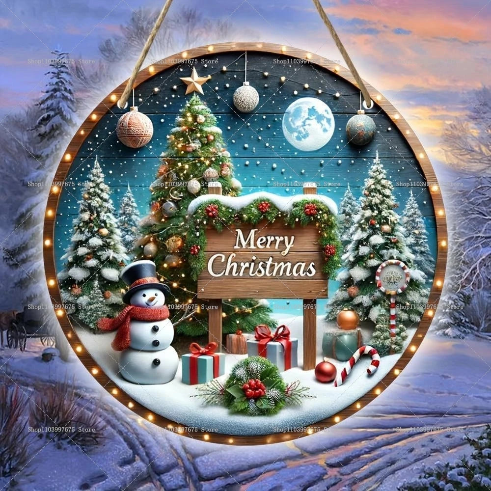 Dekorativer Holz Wandbehang mit festlichem Weihnachtsmotiv zur Gestaltung