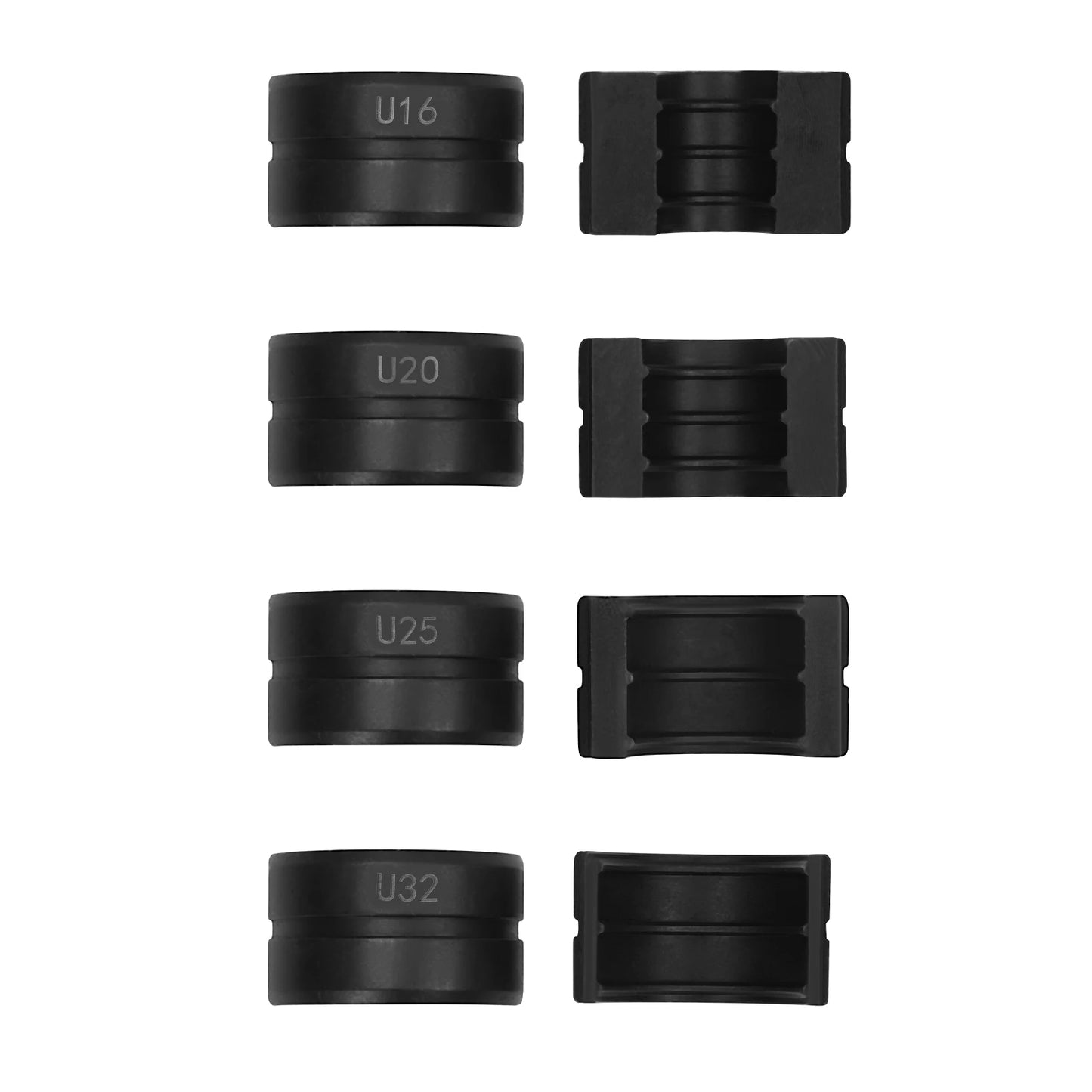 4er Set U Matrizen für Kunststoffrohr Crimpzange 16 20 25 32 mm