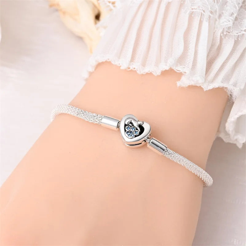 Armband Silber 925 mit Stern Mond Sonne und Grünem Zirkon Charm