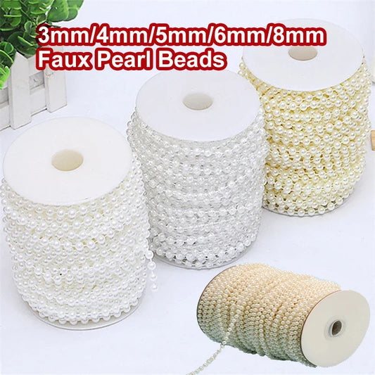 Elegante 5m Faux Perle Girlande 3-8mm – Perfekt für DIY Hochzeit - Party