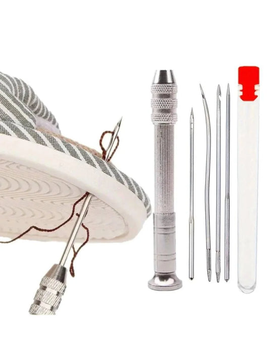 Leder Nähnadel Set mit Ahle & 4 Nadeln – Für Leder, Canvas & Zelte