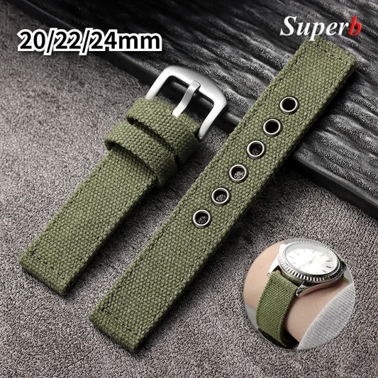 Nylon Uhrenarmband 20 22 24mm Sport Militär Stil – für Smartwatch u. Uhr