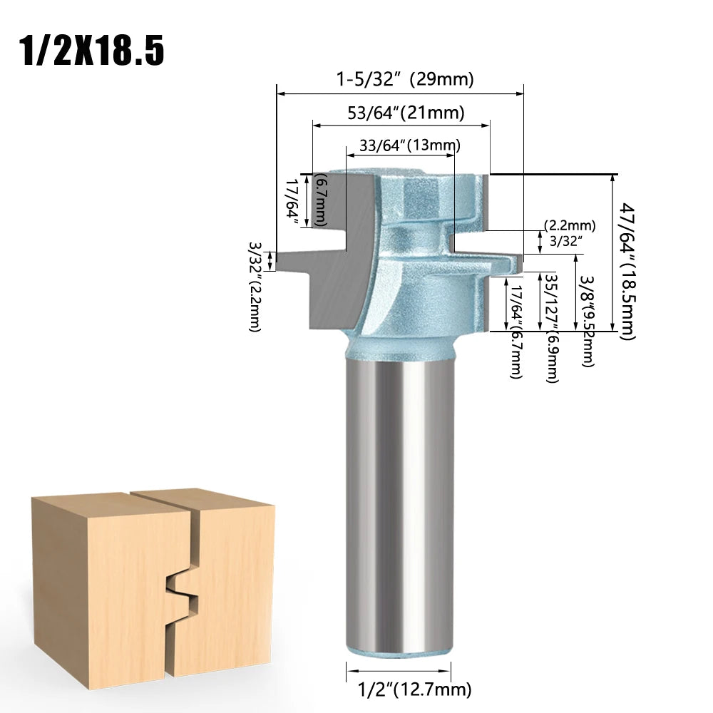 Holz Fräser 8mm und 12mm 1/2 Schaft - Präzises Trimmen und Zapfenfräsen