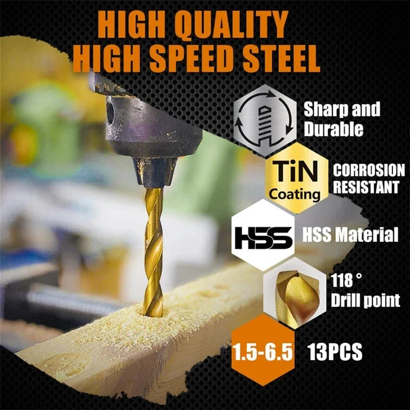 13 teiliges Bohrer Set 316 bis 12 Zoll für Glas Metall Fliesen Beton