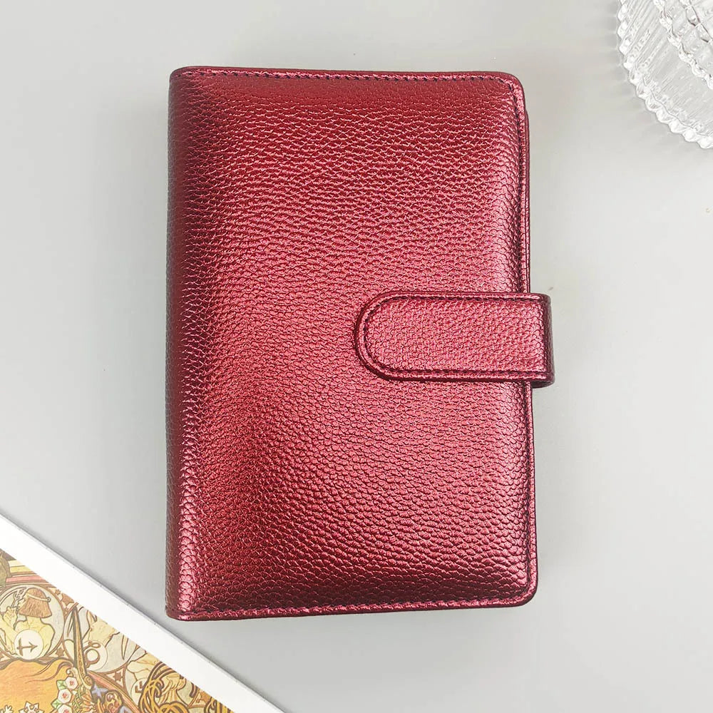 A5/A6 PU Leder Binder für Fotokarten, Tagebuch & Planer – Metallic Design