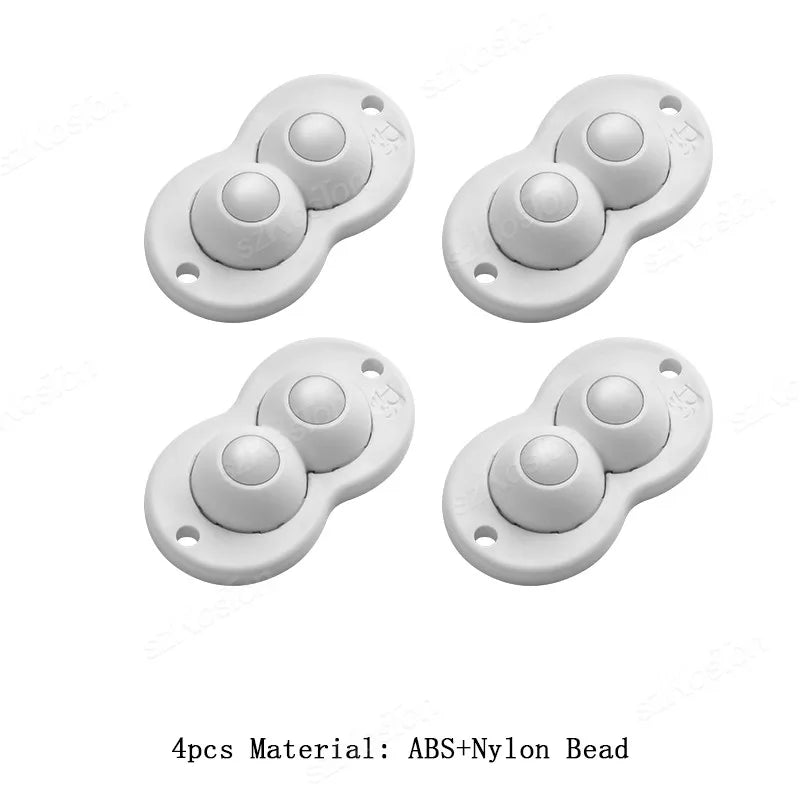 Selbstklebende Mini Lenkrolle aus ABS mit Stahl- oder Nylonkugeln, 360° Drehbar