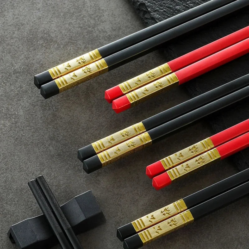 Extra Lange 27cm Essstäbchen aus Metall Legierung Rutschfest für Küche