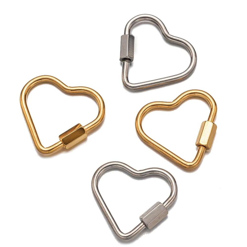 5er Set goldene Schraube Karabiner aus Edelstahl für Schmuck DIY