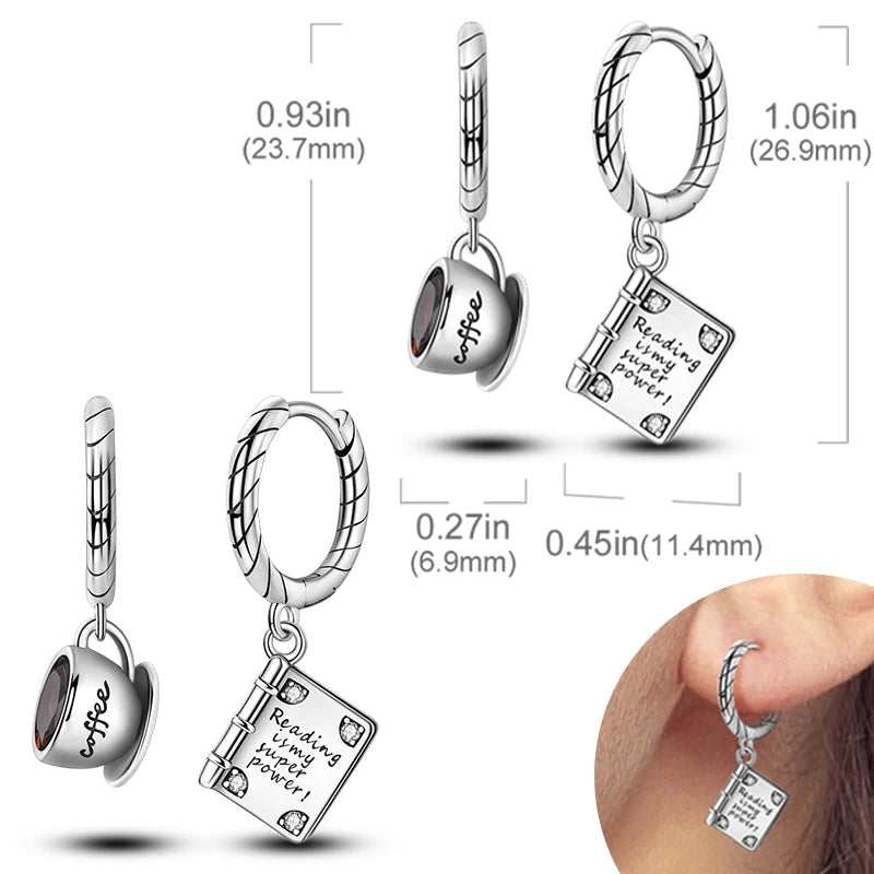 925 Sterling Silber Creolen mit Zirkonia Wassertropfen für Damen
