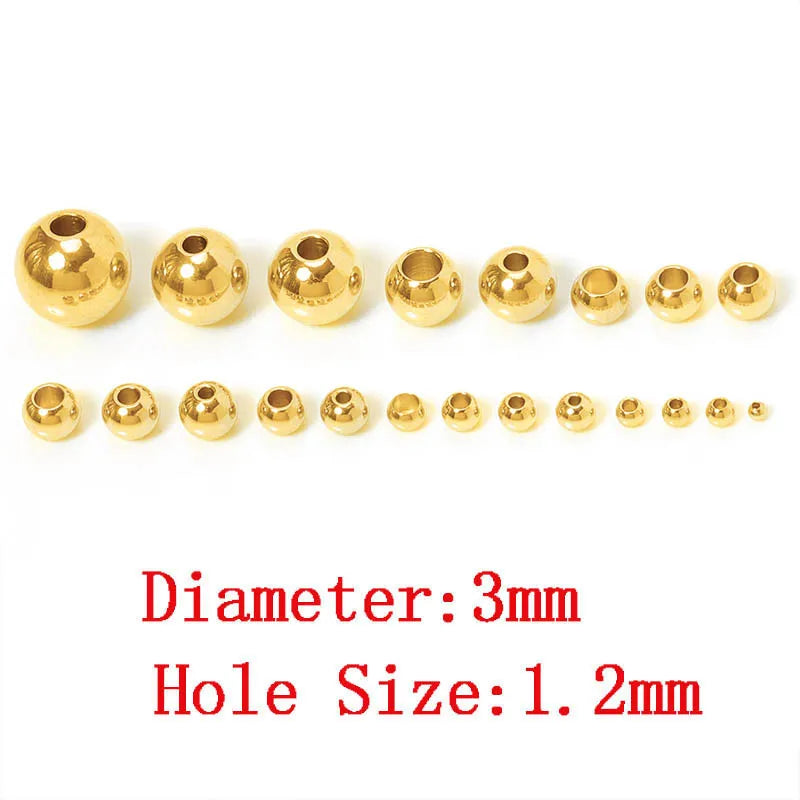 Edelstahl Gold Spacer Perlen Set 100 Stück Verschiedene Größen DIY