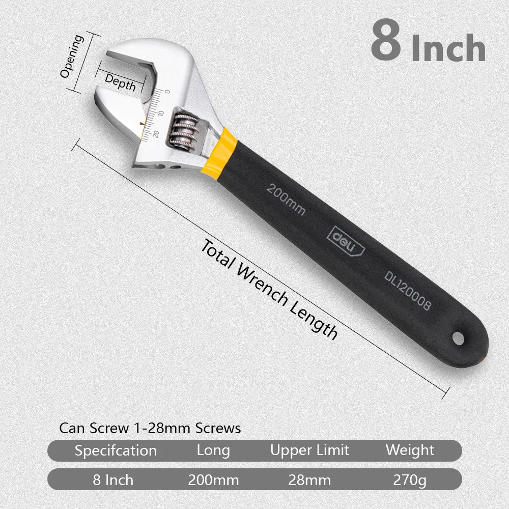 Deli Universalschlüssel Verstellbar rutschfest große Öffnung