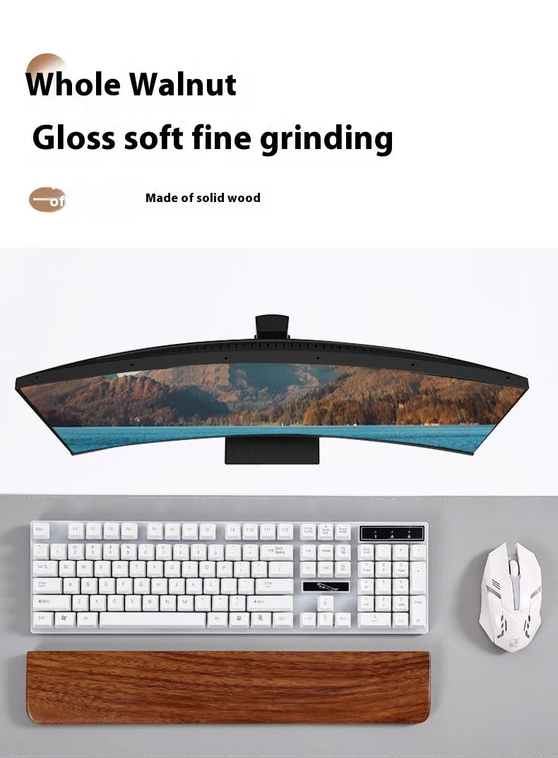 Ergonomische Massivholz Handballenauflage für mechanische Tastaturen