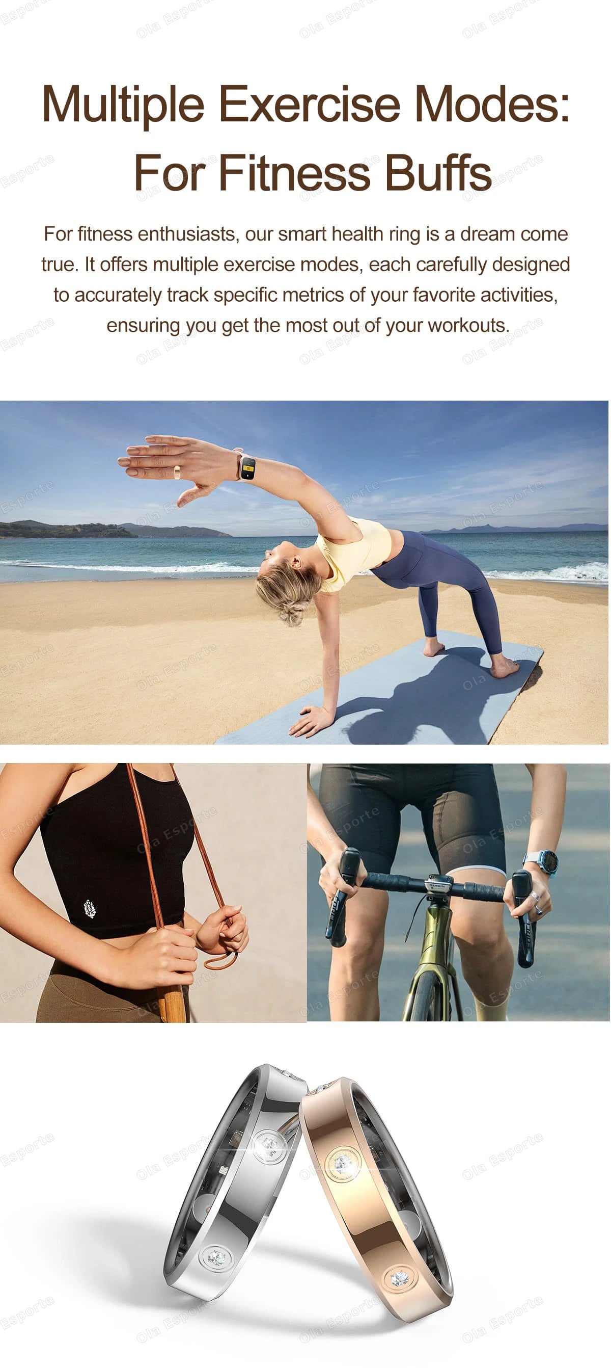 Schmaler Damen Smart Ring mit Schlaf und Gesundheitsmonitor 2025